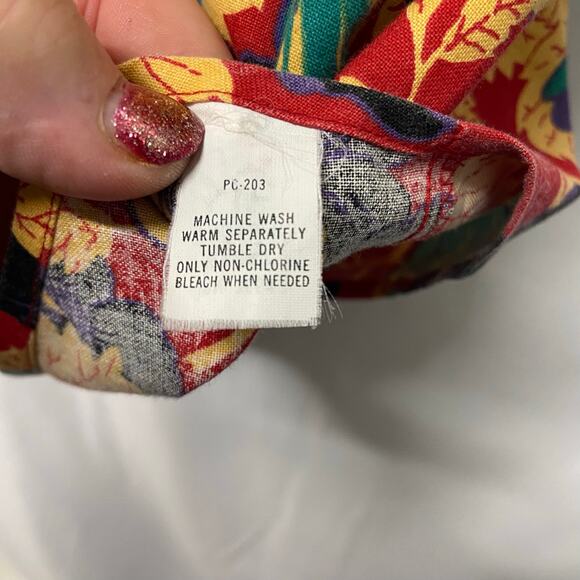 Weekends Only Hawaiian Shirt Cotton Vintage Button Up Size L - Picture 9 of 10